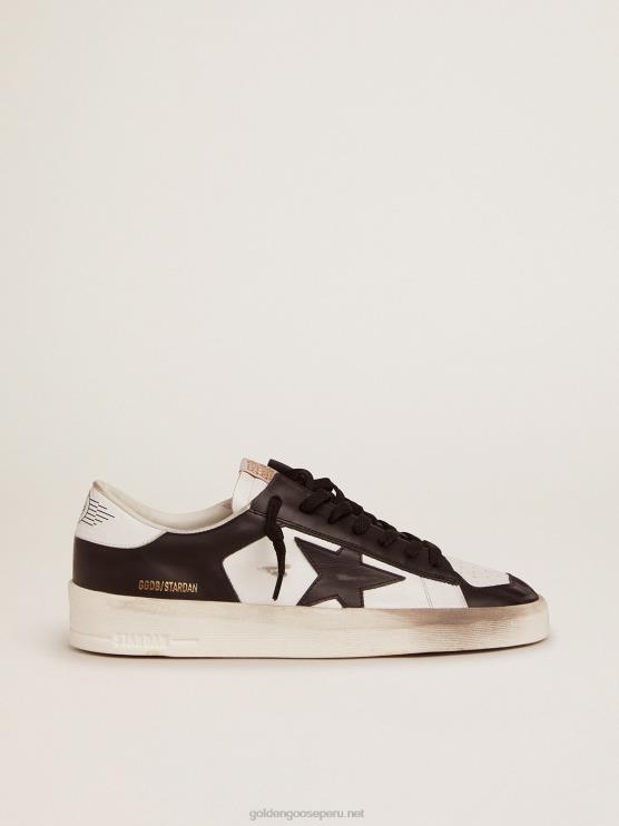 FDVPX569 Golden Goose hombres zapatillas stardan de piel en blanco y negro