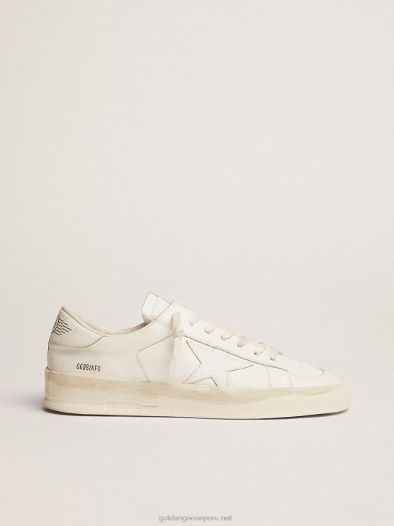FDVPX646 Golden Goose hombres zapatillas stardan de piel total white