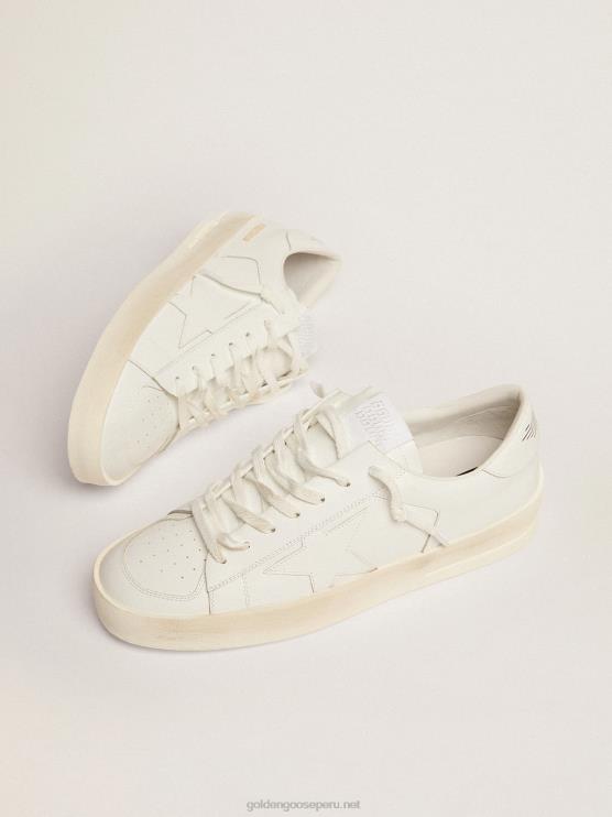 FDVPX646 Golden Goose hombres zapatillas stardan de piel total white