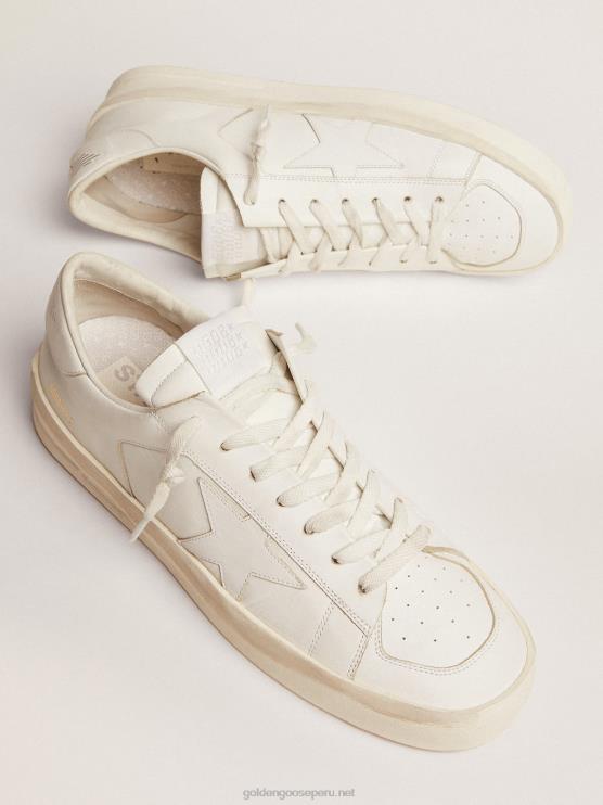 FDVPX646 Golden Goose hombres zapatillas stardan de piel total white