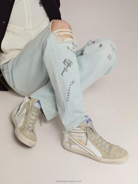 FDVPX528 Golden Goose hombres zapatillas deportivas blancas de piel y ante