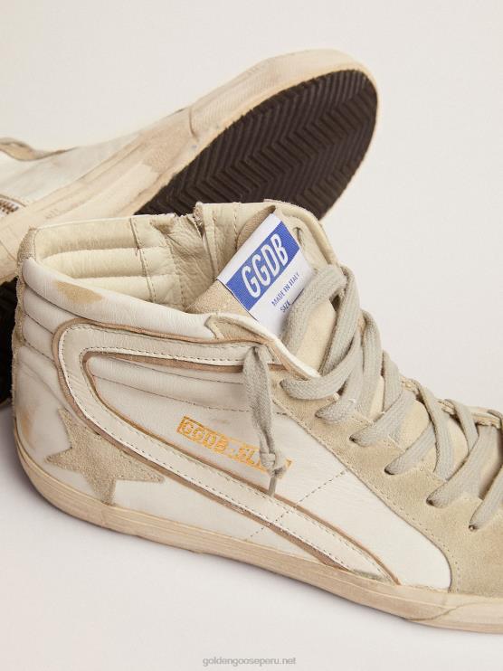 FDVPX528 Golden Goose hombres zapatillas deportivas blancas de piel y ante
