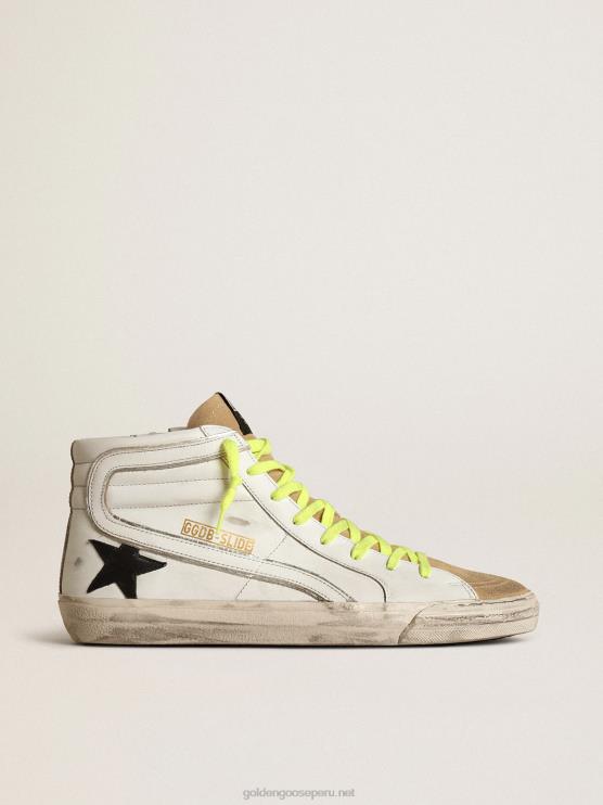 FDVPX600 Golden Goose hombres zapatillas deportivas slide de ante y piel con tira vertical de camuflaje