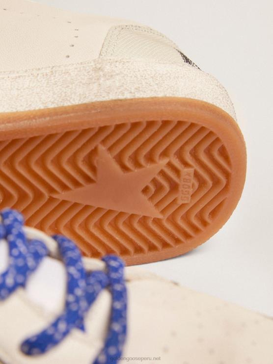 FDVPX535 Golden Goose hombres Zapatillas deportivas ball star ltd de napa blanca con estrella de cuero laminado plateado y refuerzo en el talón