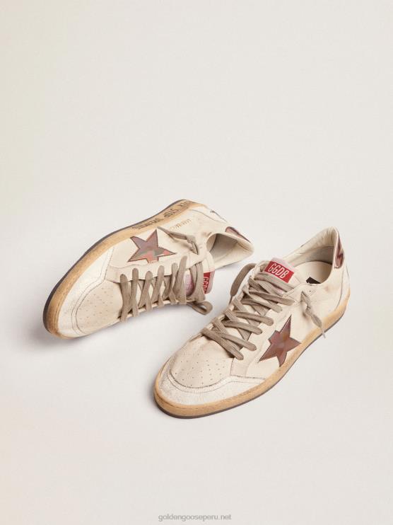 FDVPX601 Golden Goose hombres zapatillas ball star de napa con inserciones holográficas y texto en la suela