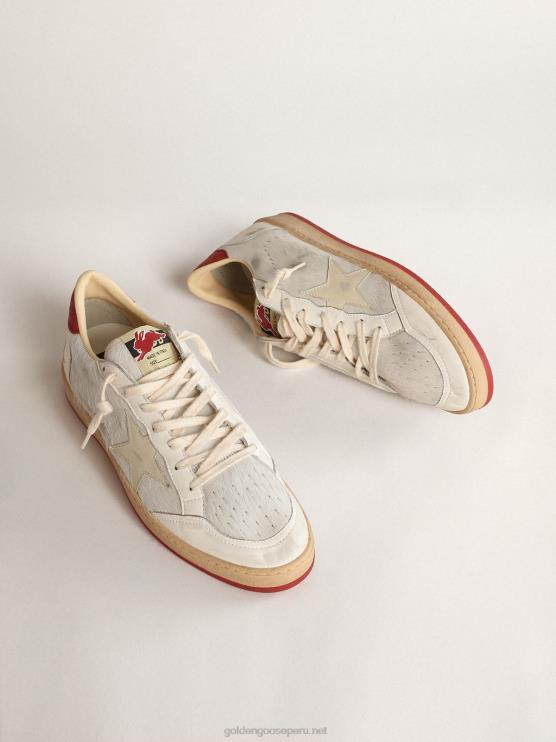 FDVPX619 Golden Goose hombres ball star ltd cny en piel de potro blanca con estrella de cuero