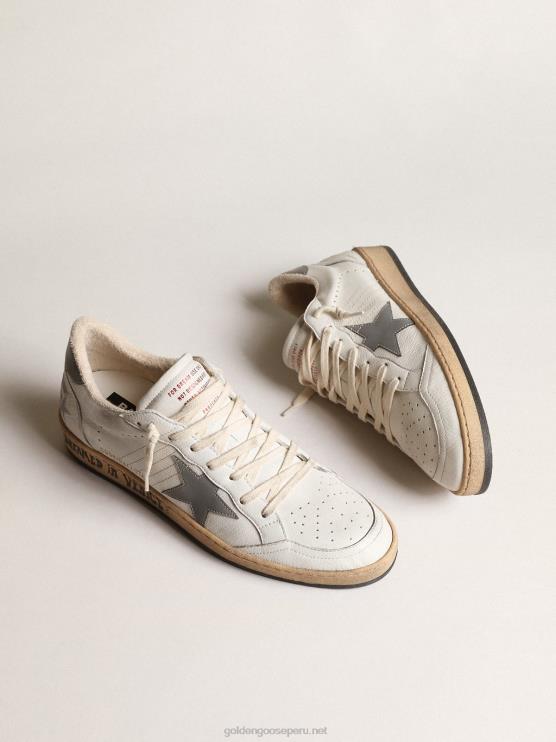FDVPX644 Golden Goose hombres estrella bola de napa con estrella de nailon reflectante gris y refuerzo en el talón