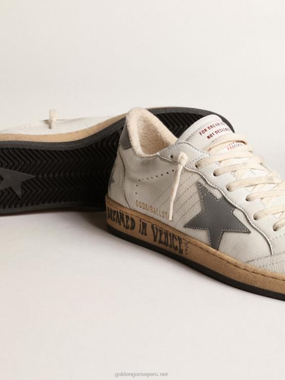 FDVPX644 Golden Goose hombres estrella bola de napa con estrella de nailon reflectante gris y refuerzo en el talón