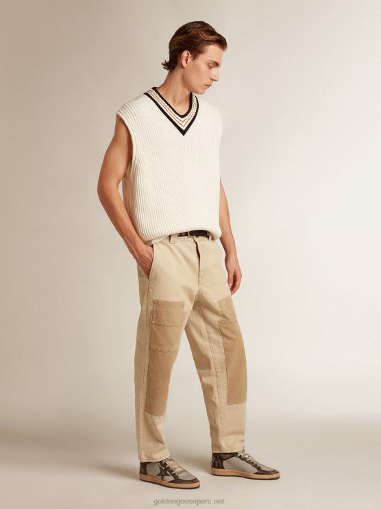 FDVPX667 Golden Goose hombres bola estrella en cuero gris y negro con estrella negra