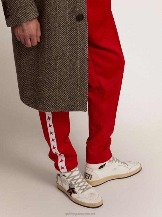FDVPX593 Golden Goose hombres zapatillas sky-star con firma en el tobillo e inserciones de piel de potro con estampado de leopardo