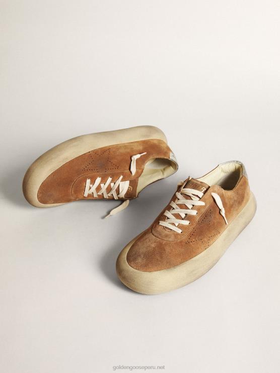 FDVPX611 Golden Goose hombres space-star de ante color tabaco con estrella perforada