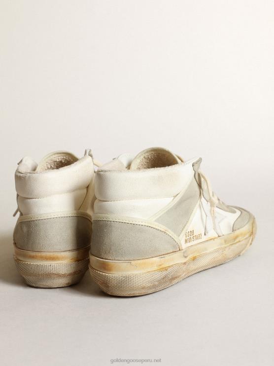 FDVPX660 Golden Goose hombres estrella media con inserciones de ante gris hielo y estrella blanca