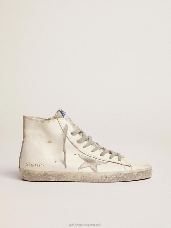 FDVPX592 Golden Goose hombres zapatillas francy de piel con estrella plateada