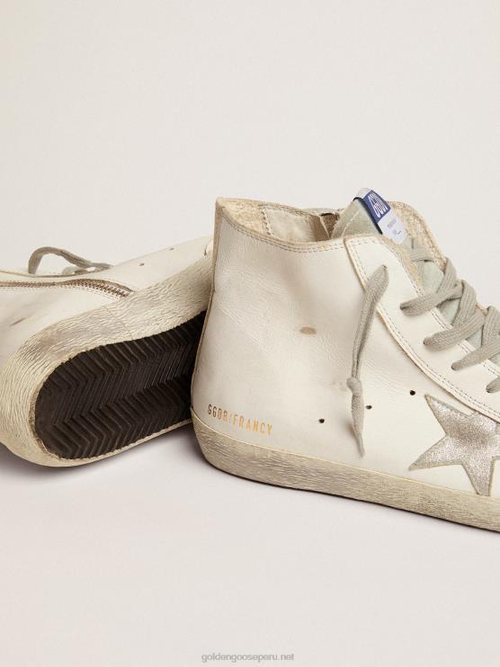 FDVPX592 Golden Goose hombres zapatillas francy de piel con estrella plateada