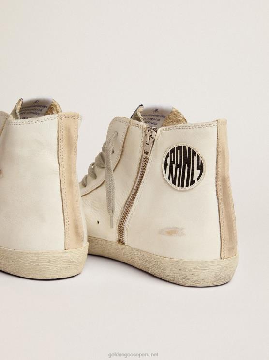 FDVPX592 Golden Goose hombres zapatillas francy de piel con estrella plateada