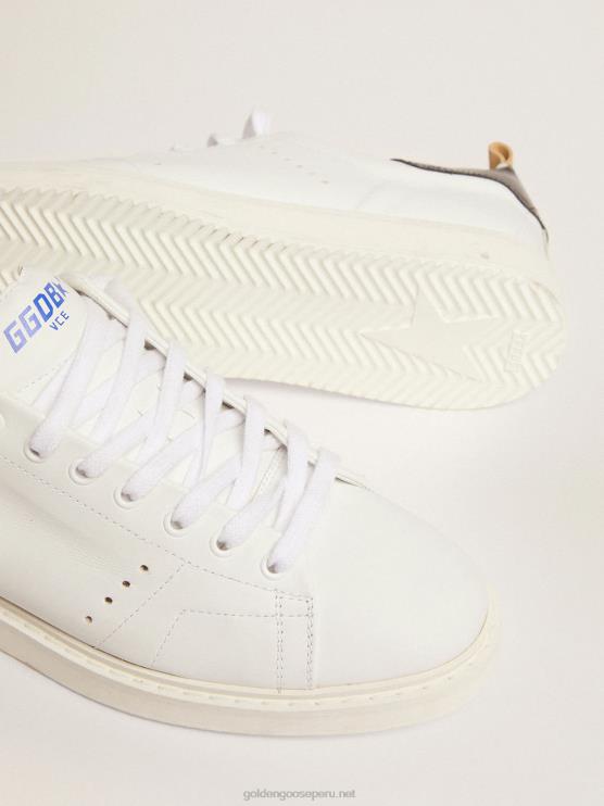 FDVPX518 Golden Goose hombres zapatillas deportivas starter de naplak blanco con refuerzo de charol gris en el talón