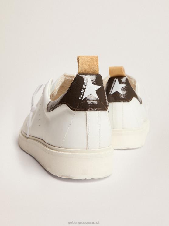 FDVPX518 Golden Goose hombres zapatillas deportivas starter de naplak blanco con refuerzo de charol gris en el talón