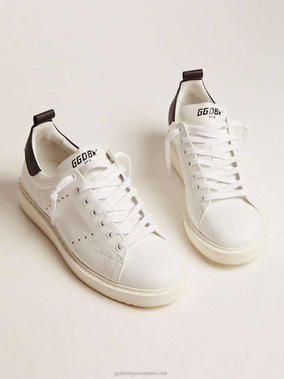 FDVPX687 Golden Goose hombres zapatillas deportivas starter de piel blanca con refuerzo del talón de piel negra