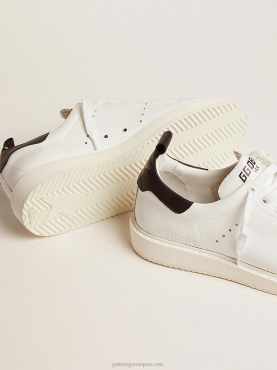 FDVPX687 Golden Goose hombres zapatillas deportivas starter de piel blanca con refuerzo del talón de piel negra