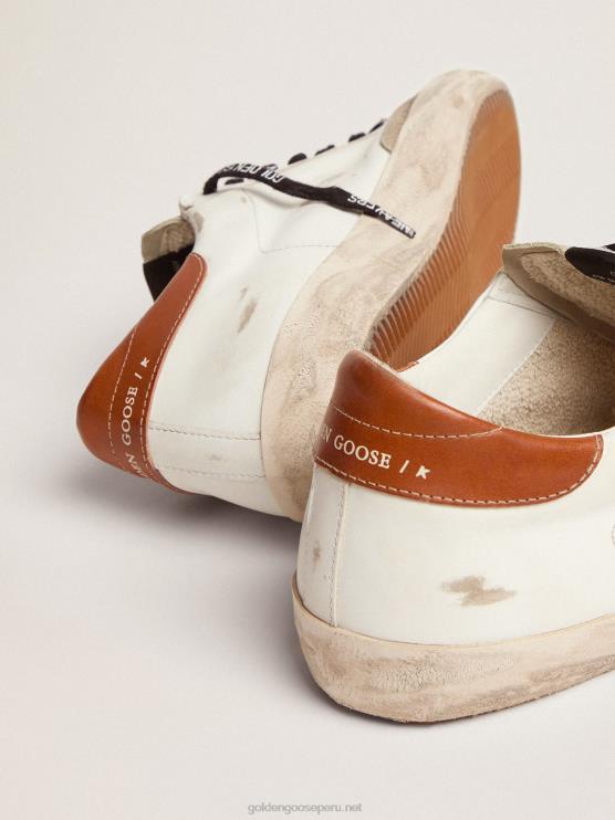 FDVPX507 Golden Goose hombres zapatillas super-star ltd con estrella de lona verde oliva y refuerzo de cuero color canela en el talón