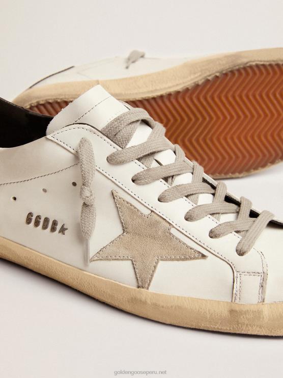 FDVPX581 Golden Goose hombres zapatillas super-star con refuerzo negro en el talón y letras con tachuelas de metal