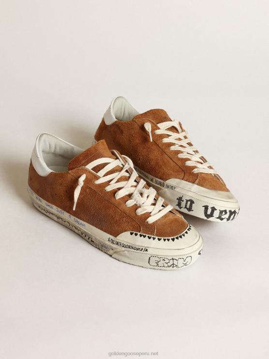 FDVPX606 Golden Goose hombres super-star penstar ltd de ante con estrella perforada