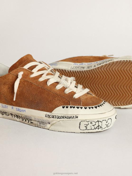 FDVPX606 Golden Goose hombres super-star penstar ltd de ante con estrella perforada