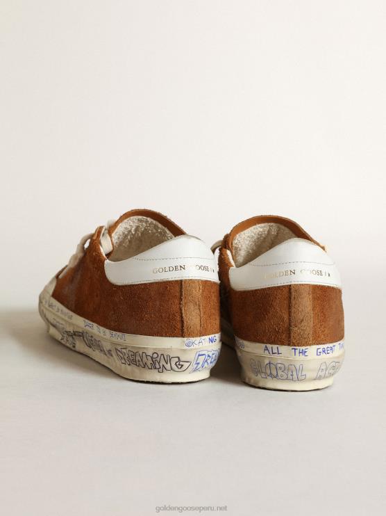 FDVPX606 Golden Goose hombres super-star penstar ltd de ante con estrella perforada