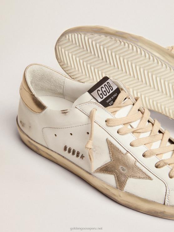 FDVPX623 Golden Goose hombres zapatillas deportivas Super-Star con foxing dorado brillante y letras con tachuelas de metal