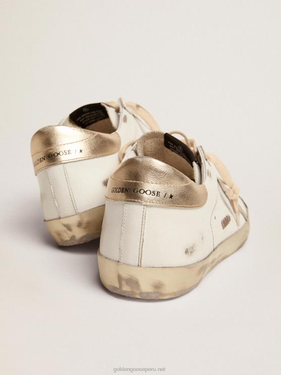 FDVPX623 Golden Goose hombres zapatillas deportivas Super-Star con foxing dorado brillante y letras con tachuelas de metal
