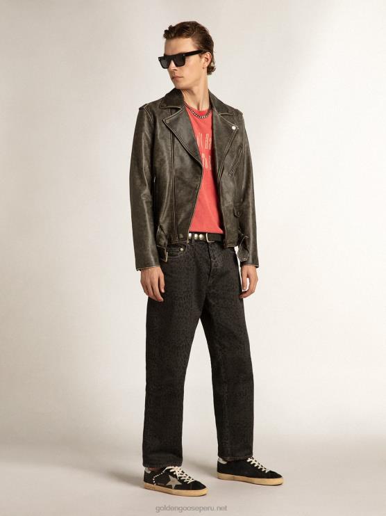 FDVPX628 Golden Goose hombres superestrella de piel y ante negro con tachuelas plateadas