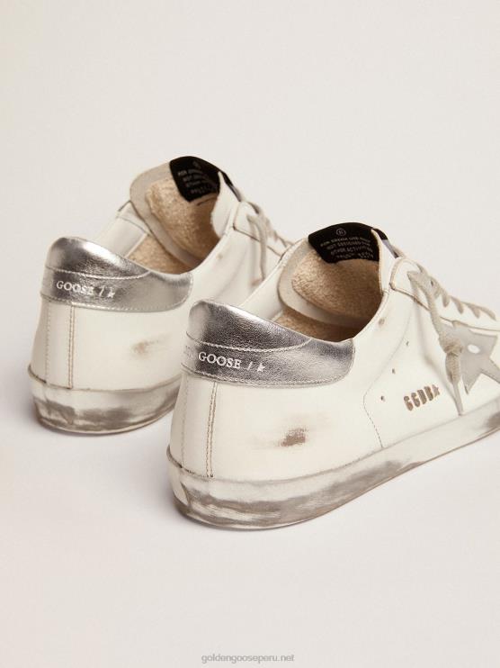 FDVPX629 Golden Goose hombres zapatillas super-star con refuerzo de estrella y purpurina en el talón