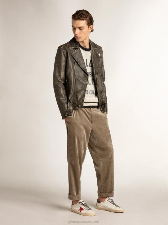 FDVPX648 Golden Goose hombres superestrella con estrella de ante rojo y refuerzo del talón de piel verde