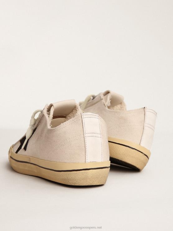 FDVPX562 Golden Goose hombres zapatillas v-star ltd con estrella de ante negro y letras bordadas