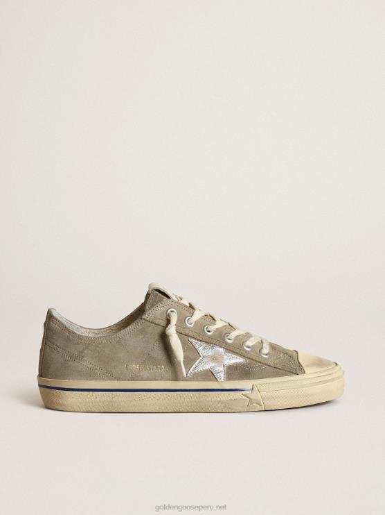 FDVPX681 Golden Goose hombres v-star con parte superior de ante y estrella plateada
