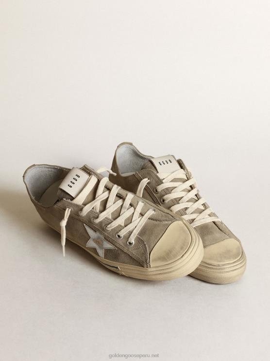 FDVPX681 Golden Goose hombres v-star con parte superior de ante y estrella plateada