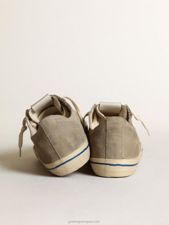FDVPX681 Golden Goose hombres v-star con parte superior de ante y estrella plateada