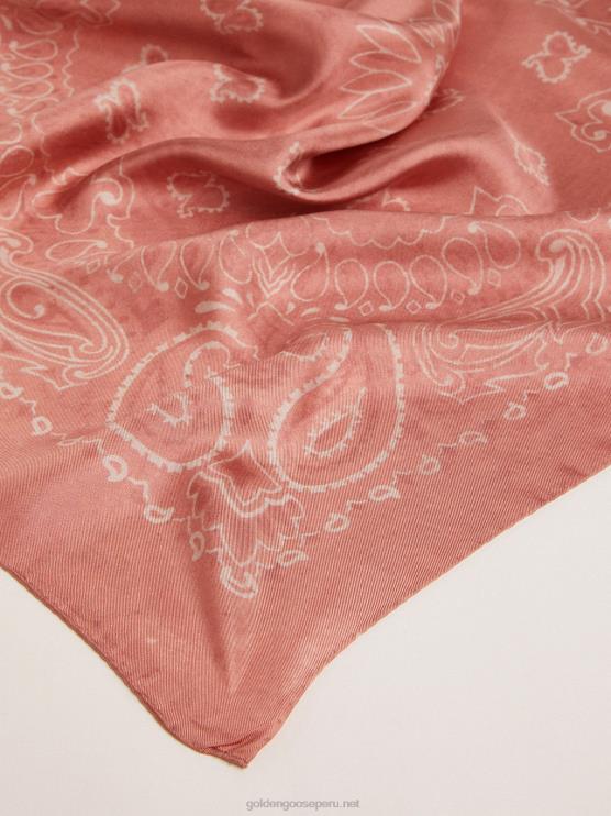 FDVPX323 Golden Goose mujer Pañuelo colección rosa viejo con estampado paisley