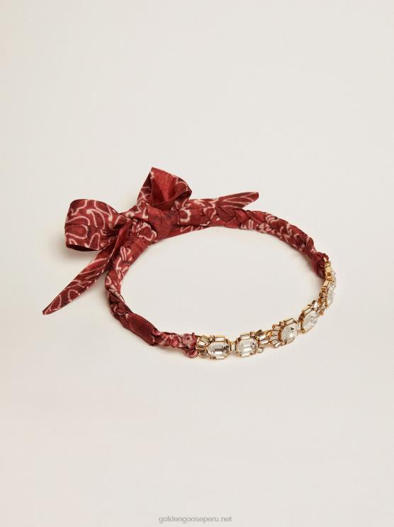 FDVPX405 Golden Goose mujer Collar gargantilla deco jewelmates collection en color oro viejo con cristales y pañuelo estampado