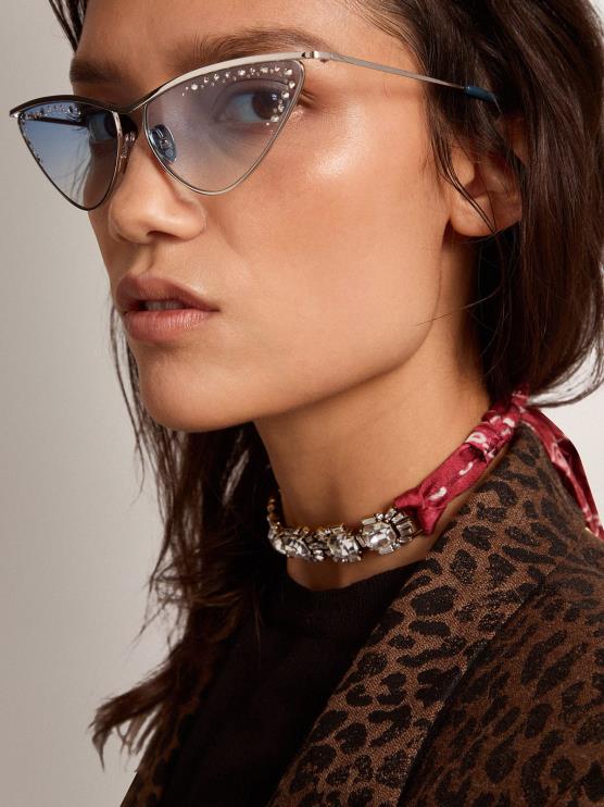 FDVPX405 Golden Goose mujer Collar gargantilla deco jewelmates collection en color oro viejo con cristales y pañuelo estampado