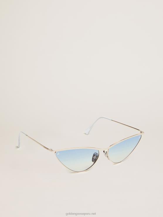 FDVPX311 Golden Goose mujer Gafas de sol tipo ojo de gato scarlett con montura plateada y lentes azules