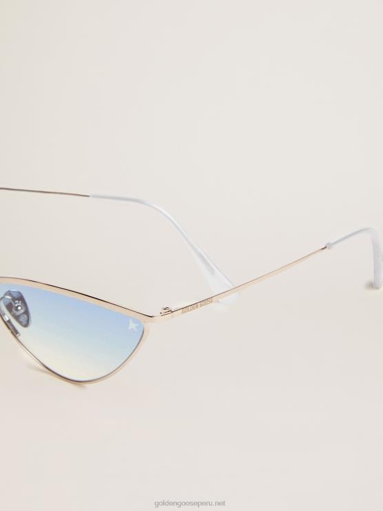 FDVPX311 Golden Goose mujer Gafas de sol tipo ojo de gato scarlett con montura plateada y lentes azules
