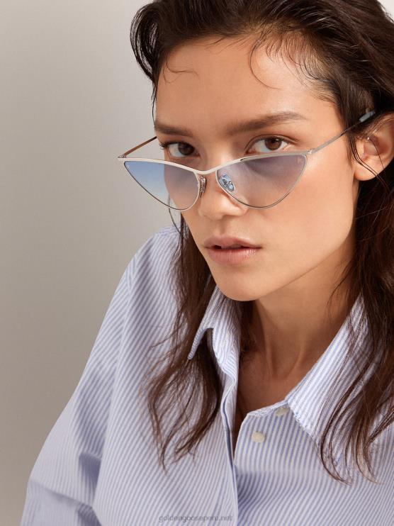 FDVPX311 Golden Goose mujer Gafas de sol tipo ojo de gato scarlett con montura plateada y lentes azules