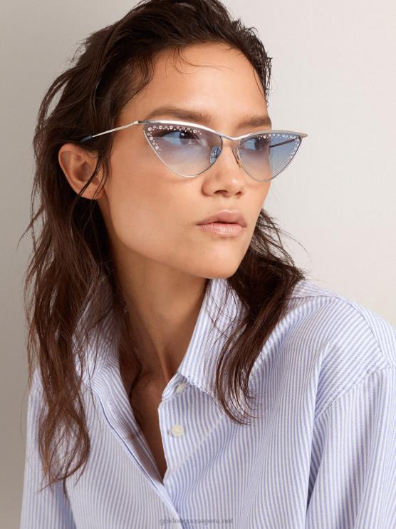 FDVPX312 Golden Goose mujer Gafas de sol estilo ojo de gato scarlett con montura plateada y cristales