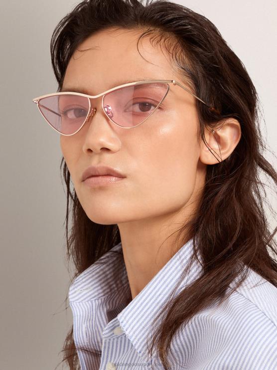 FDVPX321 Golden Goose mujer Gafas de sol estilo ojo de gato scarlett con montura en oro rosa y lentes rosas