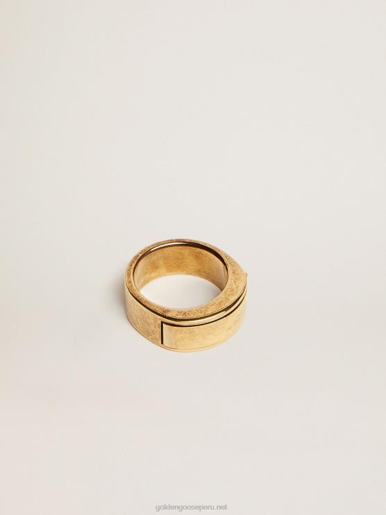 FDVPX329 Golden Goose mujer anillo en color oro viejo con mensaje oculto