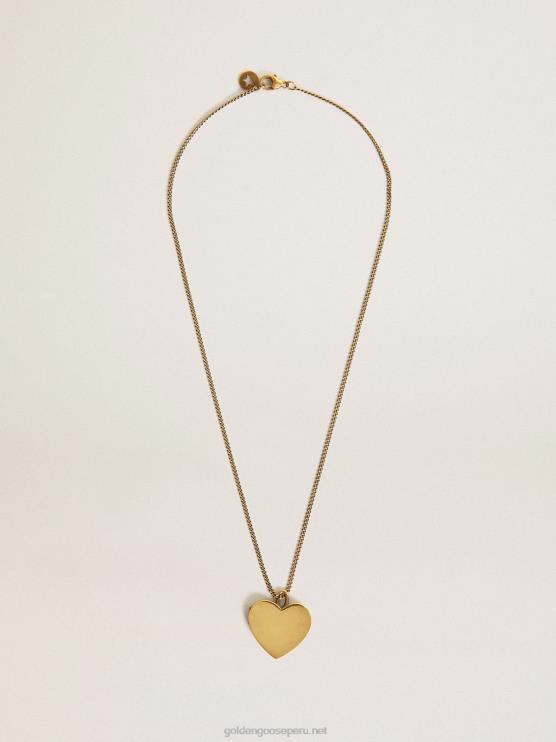 FDVPX351 Golden Goose mujer collar en color oro viejo con dijes de corazón