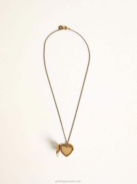 FDVPX351 Golden Goose mujer collar en color oro viejo con dijes de corazón