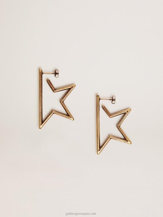 FDVPX392 Golden Goose mujer Pendientes colgantes star jewelmates collection en color oro viejo