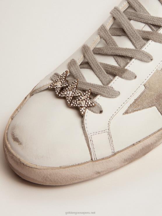FDVPX394 Golden Goose mujer Accesorio de encaje star jewelmates collection con tres estrellas en color oro viejo con cristales decorativos